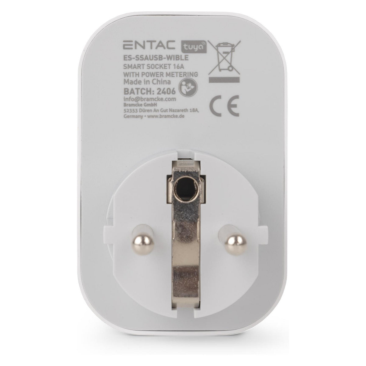 Entac WIFI Steckdosenadapter 1-fach mit 2x USB-A/1x USB-C