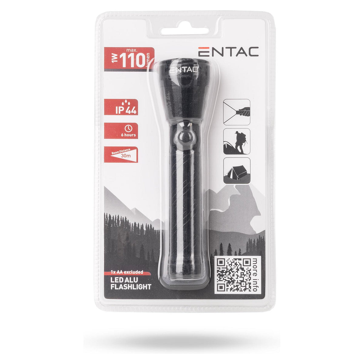 Entac Taschenlampe 1W Alu - AA