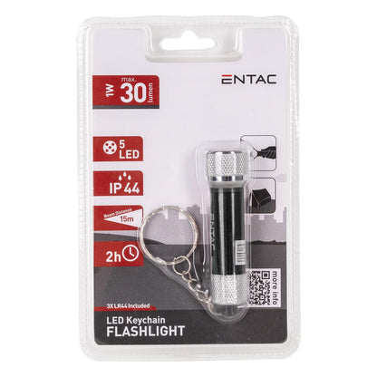 Entac Taschenlampe 5LED Schlüsselanhänger Schwarz