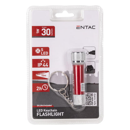Entac Taschenlampe 5LED Schlüsselanhänger Rot