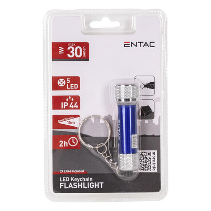 Entac Taschenlampe 5LED Schlüsselanhänger Blau
