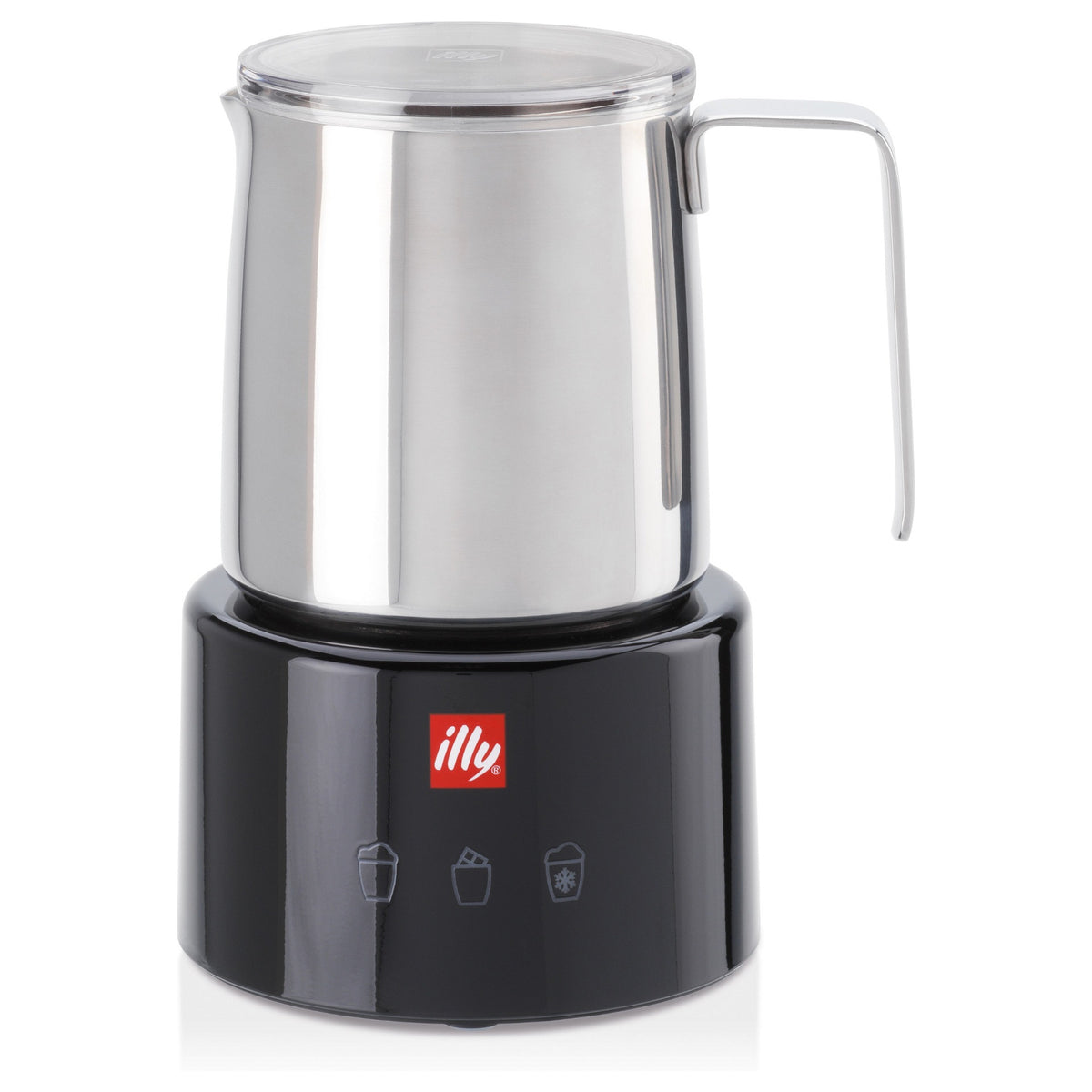 illy Milchaufschumer Edelstahl / schwarz by Piero Lissoni