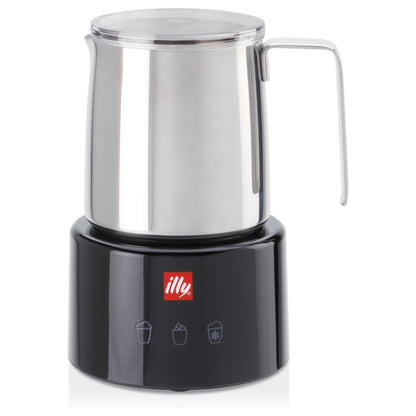 illy Milchaufschumer Edelstahl / schwarz by Piero Lissoni