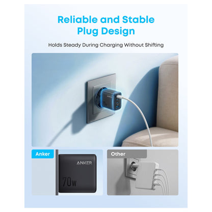ANKER Zolo Charger 70W Ladegert 3x USB-C 1x USB-A dunkelgrau