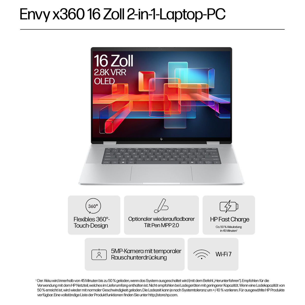 HP ENVY x360 16-ad0177ng RYZ7 8840HS/16GB/1TBSSD/W11 Home Touch