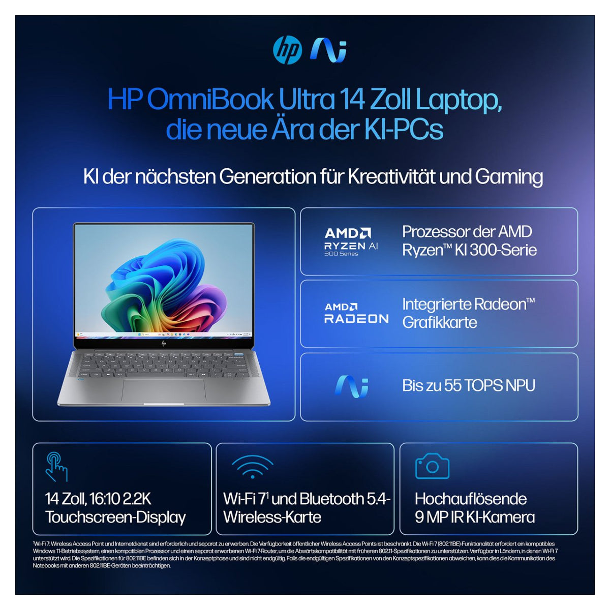 HP OmniBook Ultra AI PC 14-fd0192ng RYZ AI 9 365/16GB/2TBSSD/W11 Home Touch