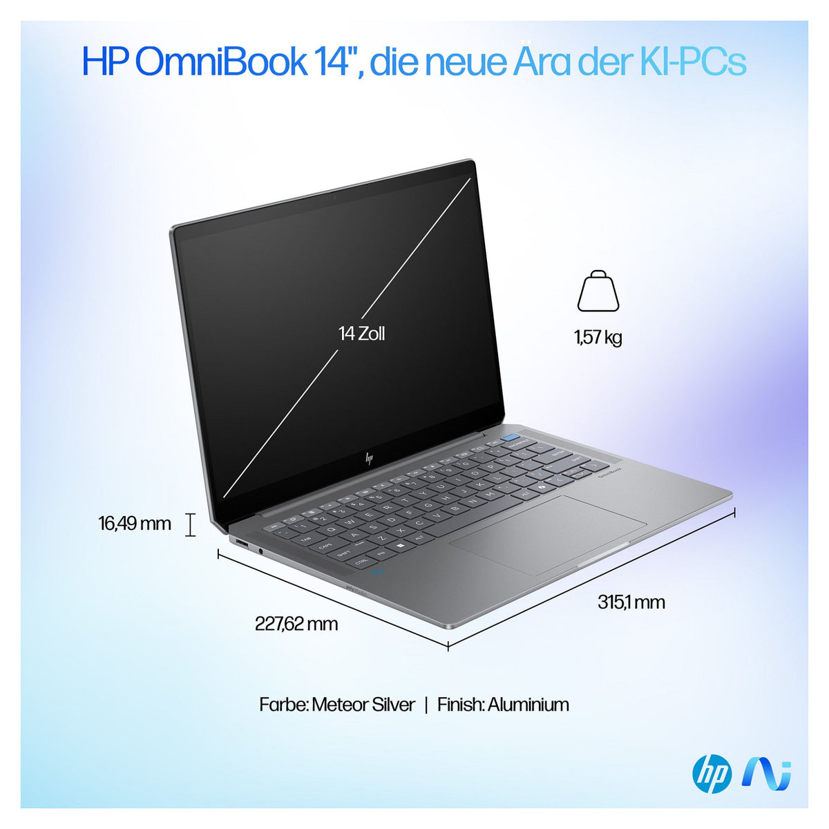 HP OmniBook Ultra AI PC 14-fd0192ng RYZ AI 9 365/16GB/2TBSSD/W11 Home Touch