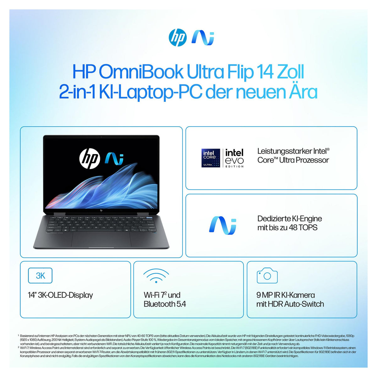 HP OmniBook Ultra Flip 14-fh0172ng inkl. HDMI Adapter & Pen CU7 256V/16GB/2TBSSD/W11 Home Touch