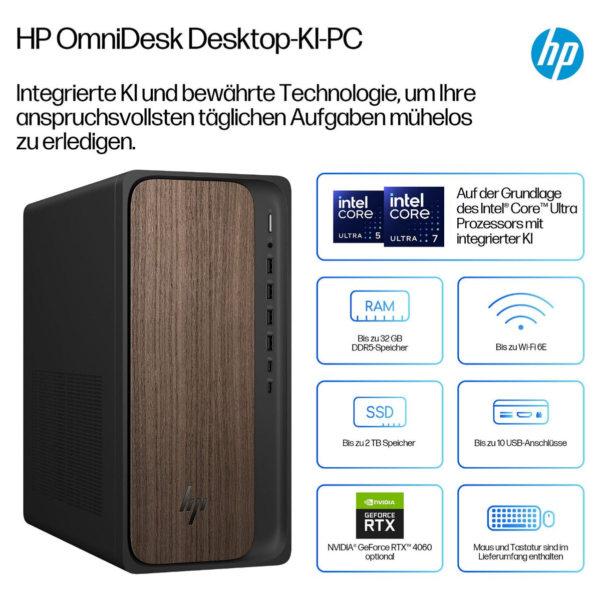 HP Omnidesk Desktop PC M03-0177ng CU7 265/32GB/1TBSSD/W11 Home
