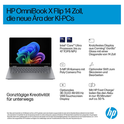 HP OmniBook X Flip 14-fm0173ng CU7 256V/16GB/512SSD/W11 Home Touch