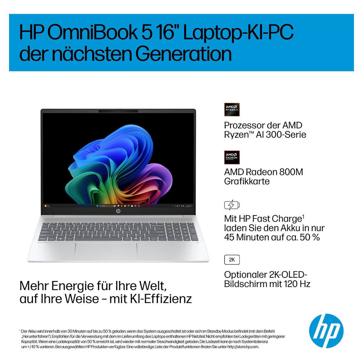 HP OmniBook 5 16-ag1173ng RYZ AI 7 350/16GB/512SSD/W11 Home