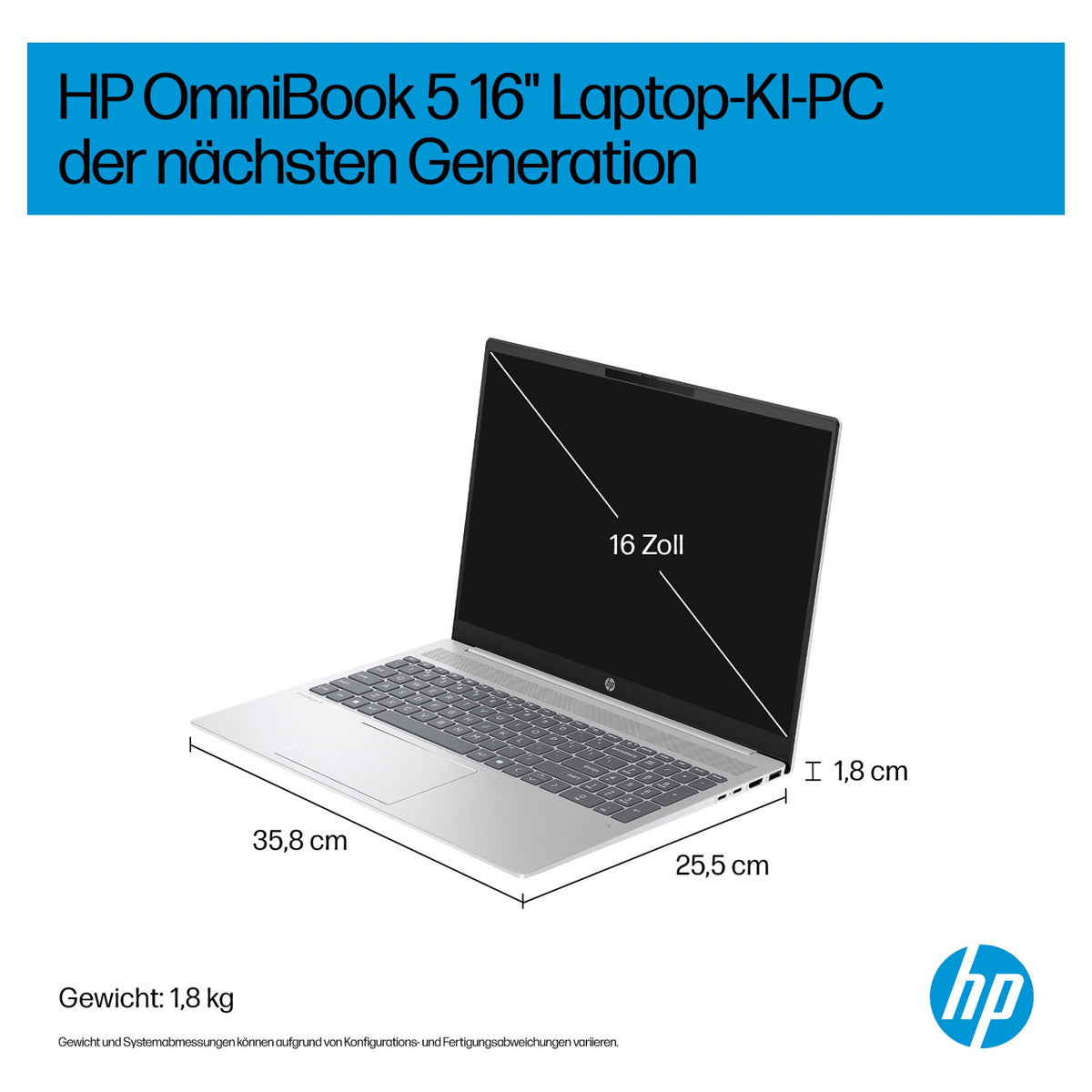HP OmniBook 5 16-ag1173ng RYZ AI 7 350/16GB/512SSD/W11 Home