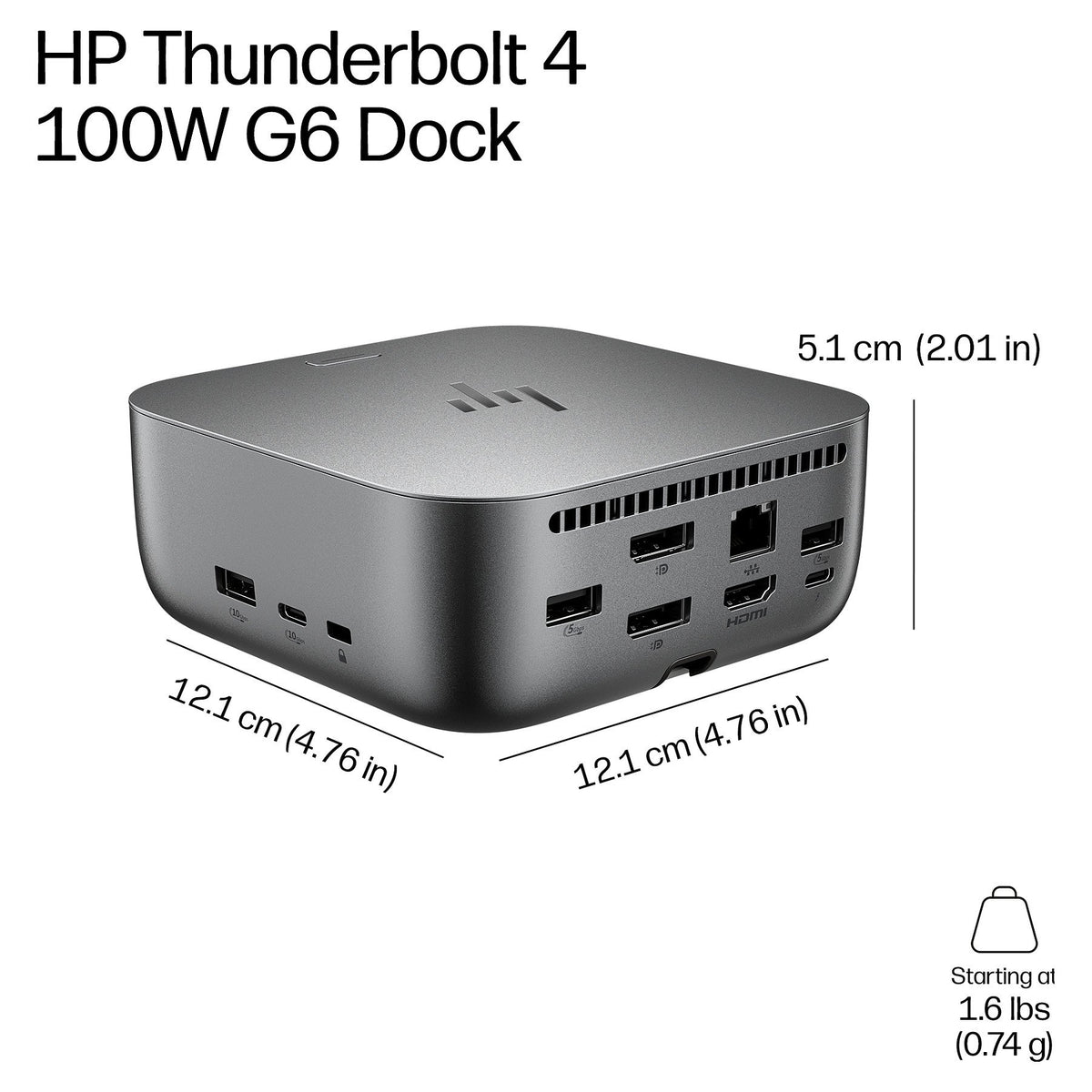 D HP Thunderbolt 4 100W G6 Dock TBT4 HDMI RJ-45 2xUSB-C 2xDP 3xUSB UK Plug
