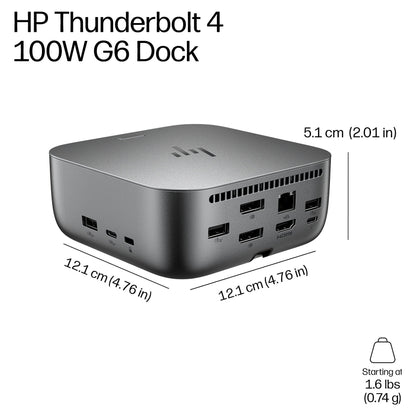 D HP Thunderbolt 4 100W G6 Dock TBT4 HDMI RJ-45 2xUSB-C 2xDP 3xUSB UK Plug
