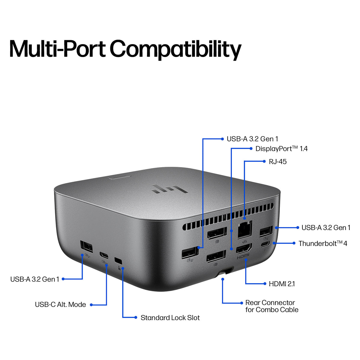 D HP Thunderbolt 4 100W G6 Dock TBT4 HDMI RJ-45 2xUSB-C 2xDP 3xUSB UK Plug