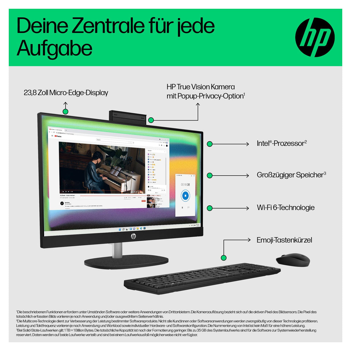 AIO HP All-in-One Touch PC 24-cr0241ng 23,8 i3 N300/8GB/512SSD/W11 Home