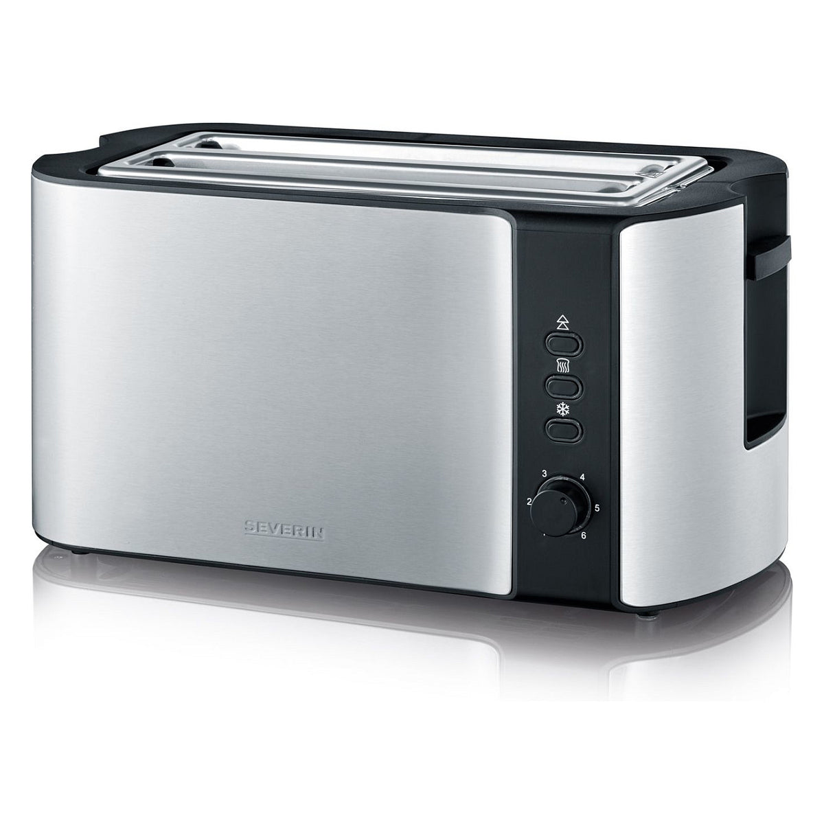 Automatik-Langschlitztoaster AT 2590 (edelstahl/schwarz, 1.400 Watt, fr 4 Scheiben Toast)