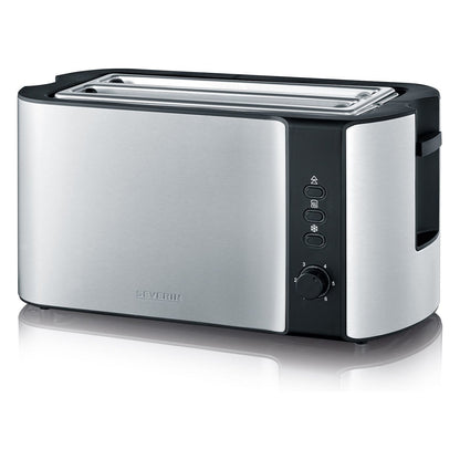 Automatik-Langschlitztoaster AT 2590 (edelstahl/schwarz, 1.400 Watt, fr 4 Scheiben Toast)