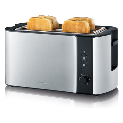 Automatik-Langschlitztoaster AT 2590 (edelstahl/schwarz, 1.400 Watt, fr 4 Scheiben Toast)