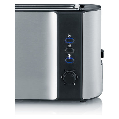 Automatik-Langschlitztoaster AT 2590 (edelstahl/schwarz, 1.400 Watt, fr 4 Scheiben Toast)