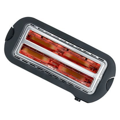 Automatik-Langschlitztoaster AT 2590 (edelstahl/schwarz, 1.400 Watt, fr 4 Scheiben Toast)