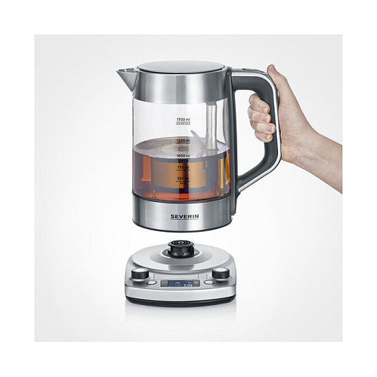 Teekocher Professional WK 3422 (edelstahl (gebrstet)/schwarz, 1,7 Liter)