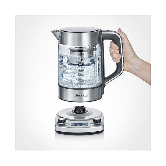 Teekocher Professional WK 3422 (edelstahl (gebrstet)/schwarz, 1,7 Liter)