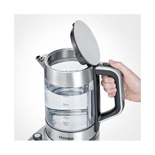 Teekocher Professional WK 3422 (edelstahl (gebrstet)/schwarz, 1,7 Liter)