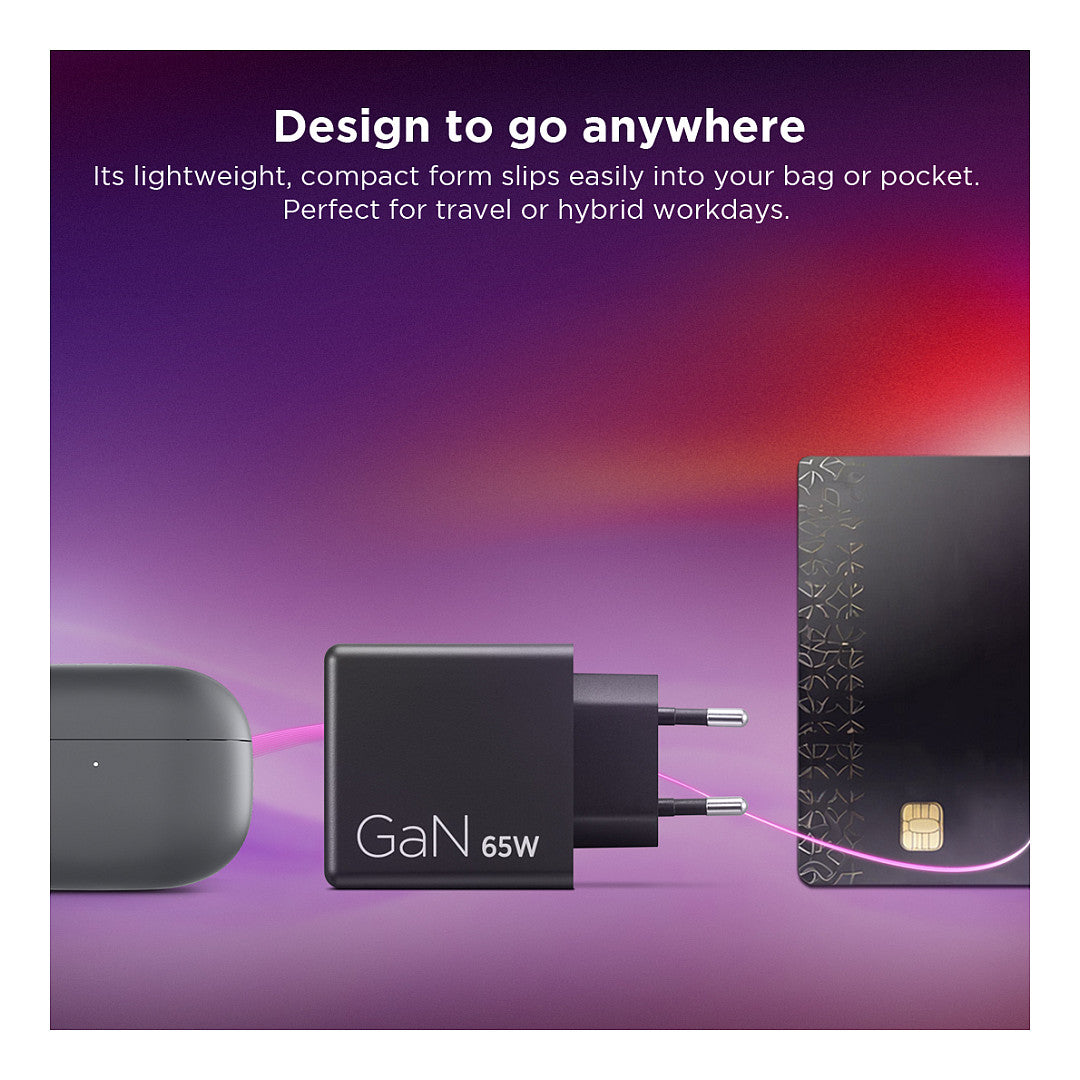N Lenovo Dual USB-C 65W GaN-Ladegerät/ Netzteil Schwarz inkl. USB-C Kabel (1,5m)
