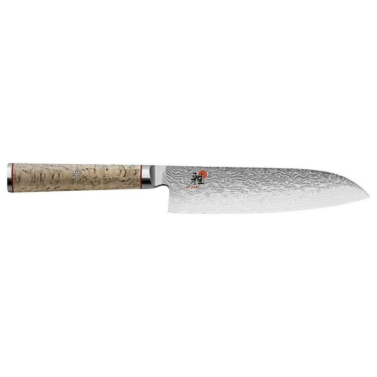 MIYABI Santoku-/Kochmesser Stahl, 180 mm silber / birke