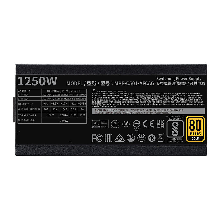 1250W Cooler Master MWE Gold 1250 V2 ATX3.1