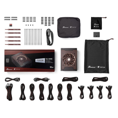 1600W Seasonic PRIME TX-1600 Noctua Edition (schwarz, 2x 12 Pin High Power GPU, 6x PCIe, Kabel-Management, 1600 Watt)