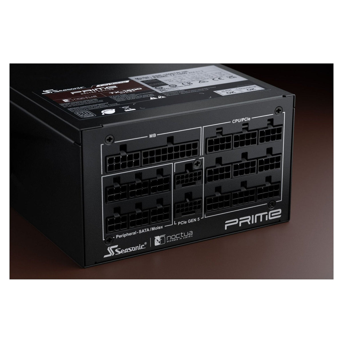 1600W Seasonic PRIME TX-1600 Noctua Edition (schwarz, 2x 12 Pin High Power GPU, 6x PCIe, Kabel-Management, 1600 Watt)