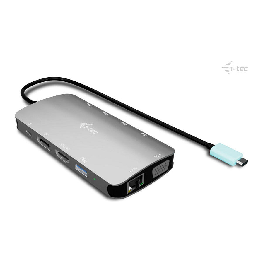 D I-TEC USB-C Metal Nano 3x Display Docking Station 1x DP 1x HDMI 1x VGA 1x GLAN 1x USB-C Gen1 4x USB-A Gen1 Power Delivery 100W
