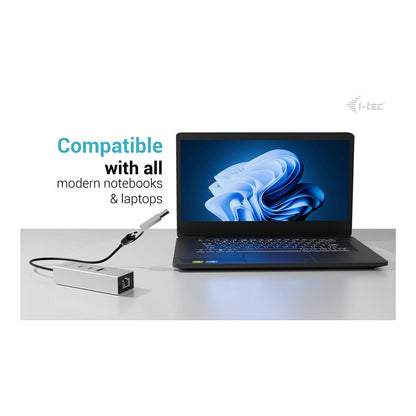 D I-TEC USB-C/USB-A Metal HUB 3 2x USB-C Gen1 1x USB-A Gen1 1x 2,5GLAN
