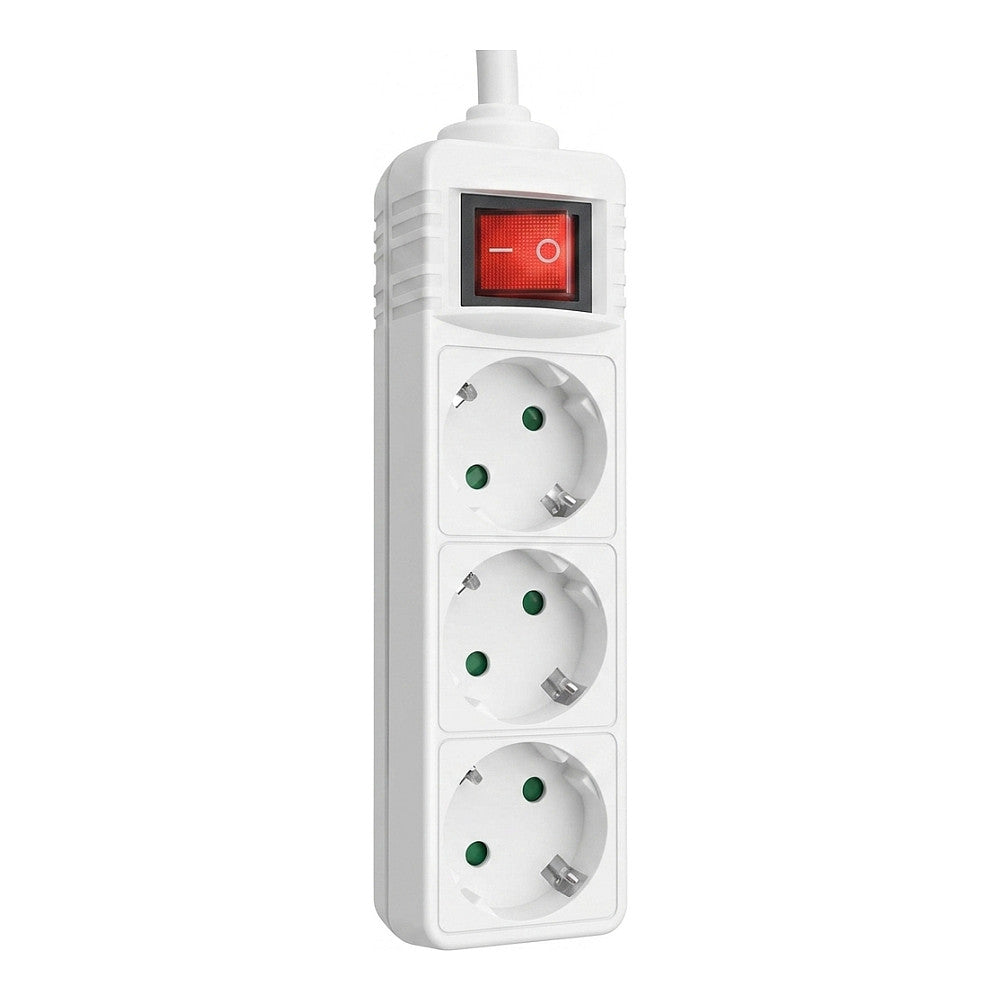 helos Steckdosenleiste CLASSIC, 3-fach, wei, 3,0m, mit Schalter