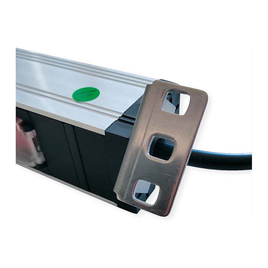 VALUE 19-Zoll-Steckdosenleiste 7fach mit berlastschutz, 1 HE, Schutzkontakt-Stecker, 2,8 m