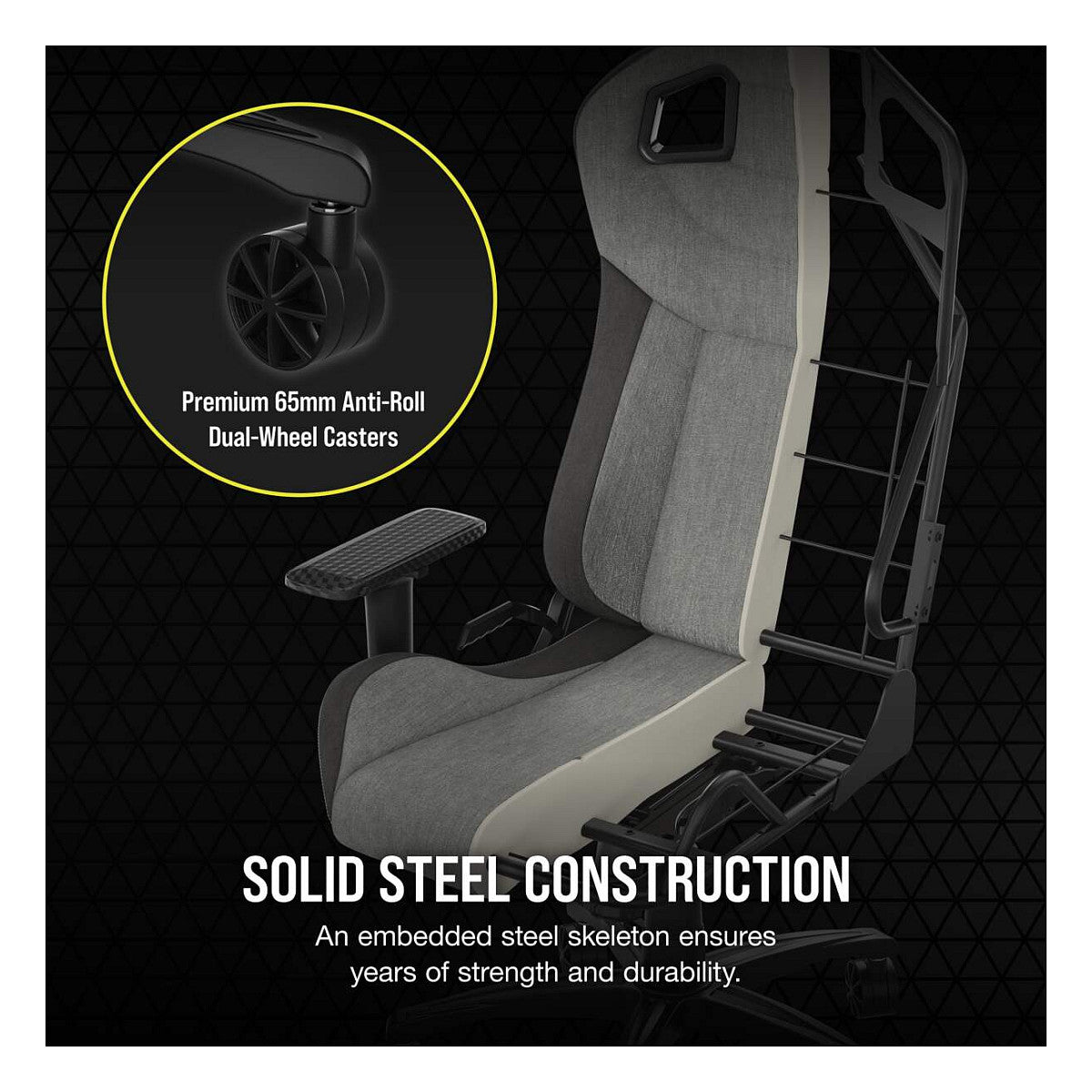 Corsair T3 Rush Gaming-Stuhl (grau/anthrazit, mit Stoffbezug (2023))