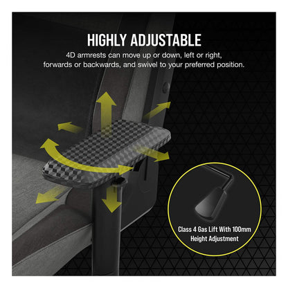Corsair T3 Rush Gaming-Stuhl (grau/anthrazit, mit Stoffbezug (2023))