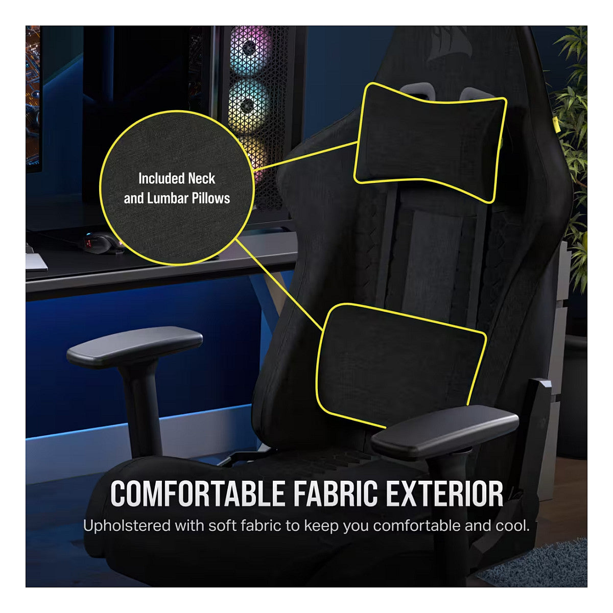 CORSAIR Gaming Stuhl TC100 RELAXED - Fabric (Black)