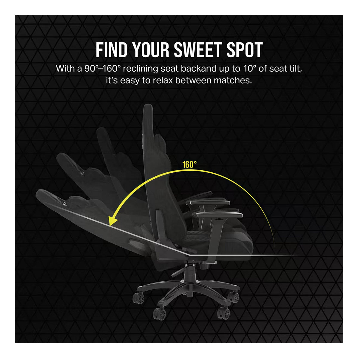 CORSAIR Gaming Stuhl TC100 RELAXED - Fabric (Black)
