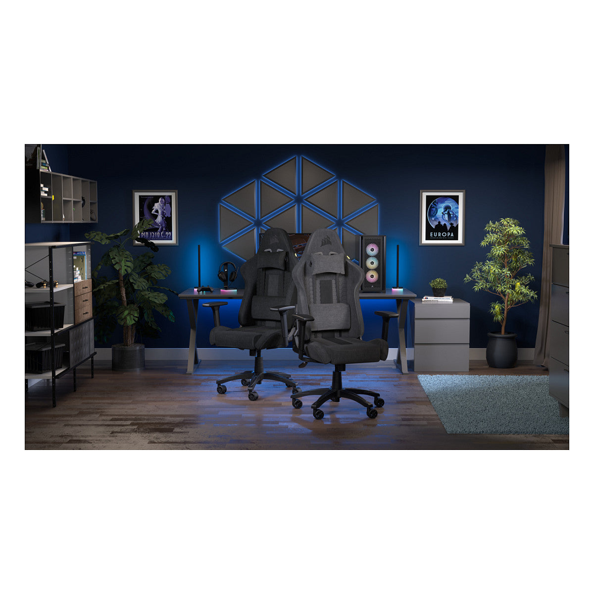 CORSAIR Gaming Stuhl TC100 RELAXED - Fabric (Grey and Black)