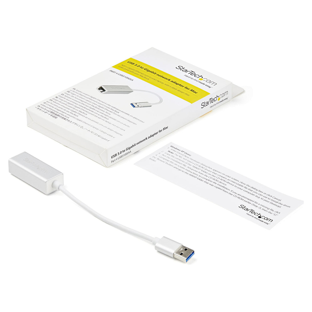 StarTech USB 3.0 auf Gigabit Netzwerkadapter - Silber - Schlankes Aluminium Design fr MacBook, Chromebook oder Tablet