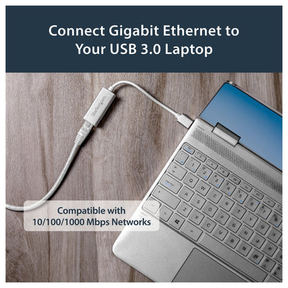 StarTech USB 3.0 auf Gigabit Netzwerkadapter - Silber - Schlankes Aluminium Design fr MacBook, Chromebook oder Tablet