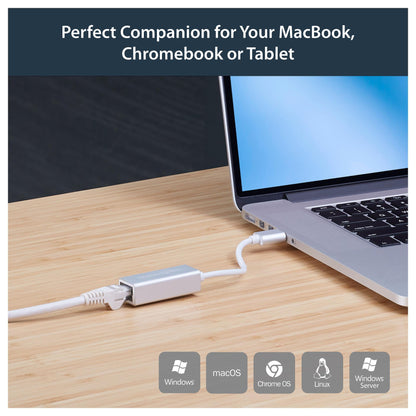 StarTech USB 3.0 auf Gigabit Netzwerkadapter - Silber - Schlankes Aluminium Design fr MacBook, Chromebook oder Tablet