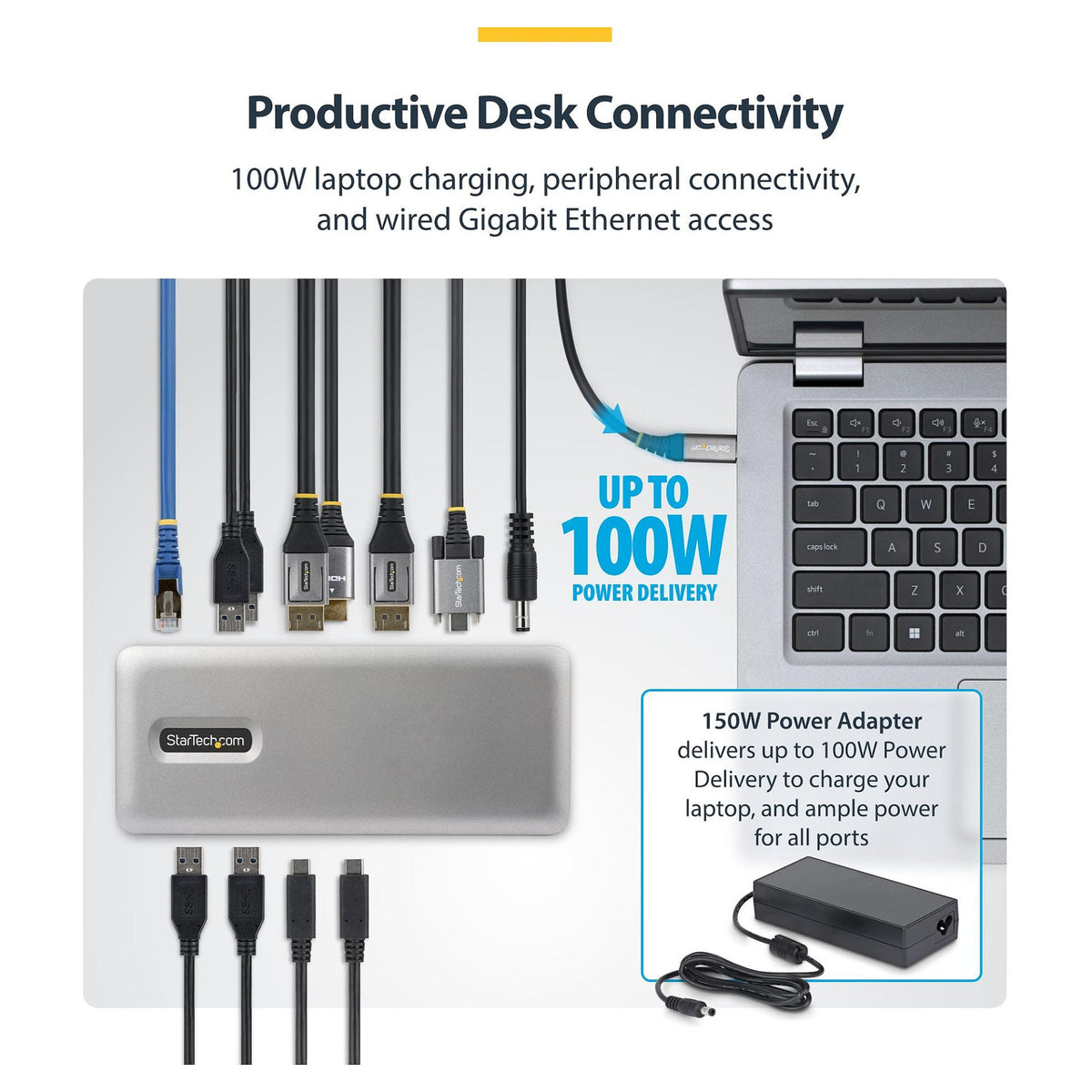 D StarTech 3X MONITOR USB-C DOCK 100W PD
