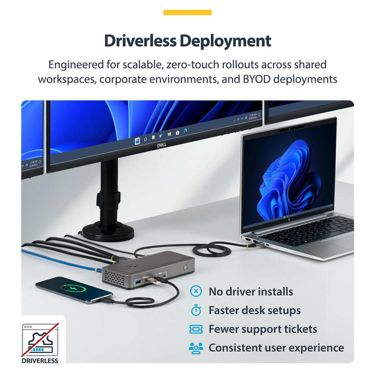 D StarTech 3X MONITOR USB-C DOCK 100W PD
