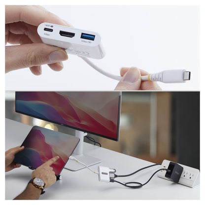 D StarTech USB-C zu HDMI Multiport Adapter mit 140W PD Ladeleistung 4K 60Hz HDMI USB 5Gbps Hub Mini Dock