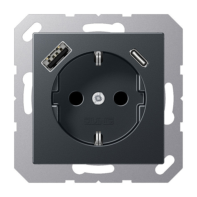 Jung A1520-15CAANM SCHUKOsteckdose m.USB Typ AC