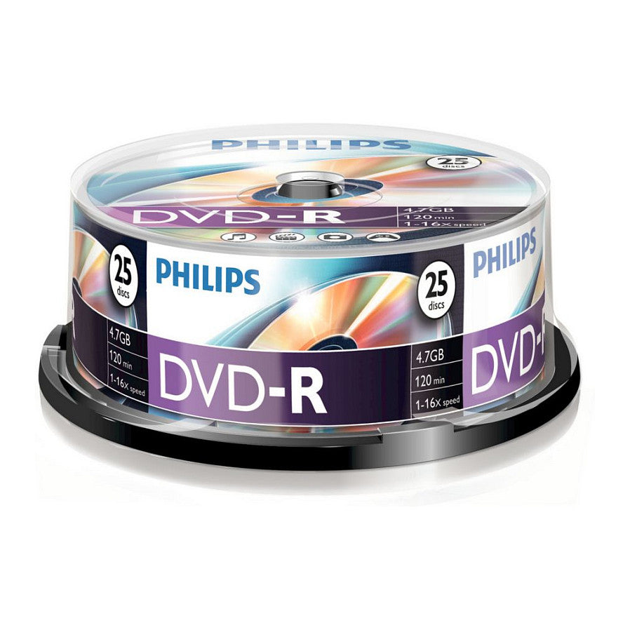 1x25 Philips DVD-R 4,7GB 16x SP